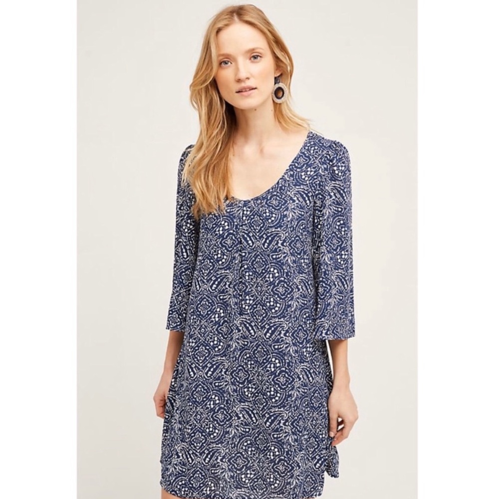 Anthropologie Paper Crown Minzah Swing Dress Sz SP Small Petite